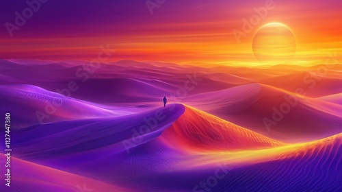 Leuchtender Sonnenuntergang über Wüstendünen