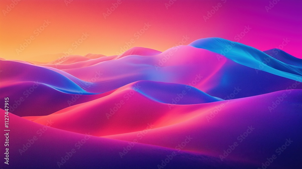 Leuchtende Wellen von Sanddünen in Pink Leuchtende Wellen von Sanddünen in Pink