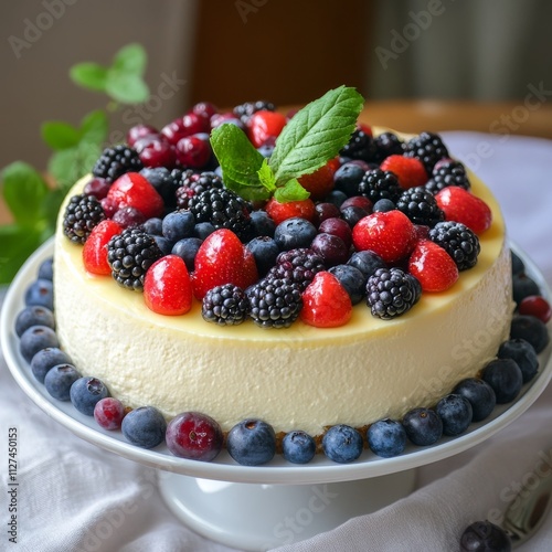 Berry vanilla cheesecake photo