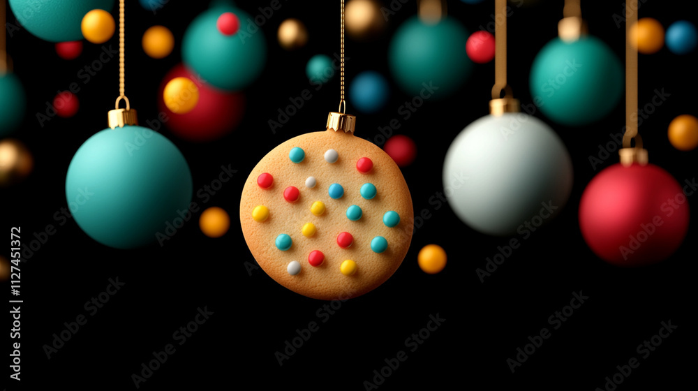 Colorful Christmas Cookies with glaze on a solid background. Ideal for conveying the fun and pleasure of sweet desserts on Holidays. Background Colorful Christmas Cookies with glaze on a solid background. Ideal for conveying the fun and pleasure of sweet desserts on Holidays. Background