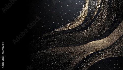 Generated image : arrière-plan noir avec dorures et paillettes