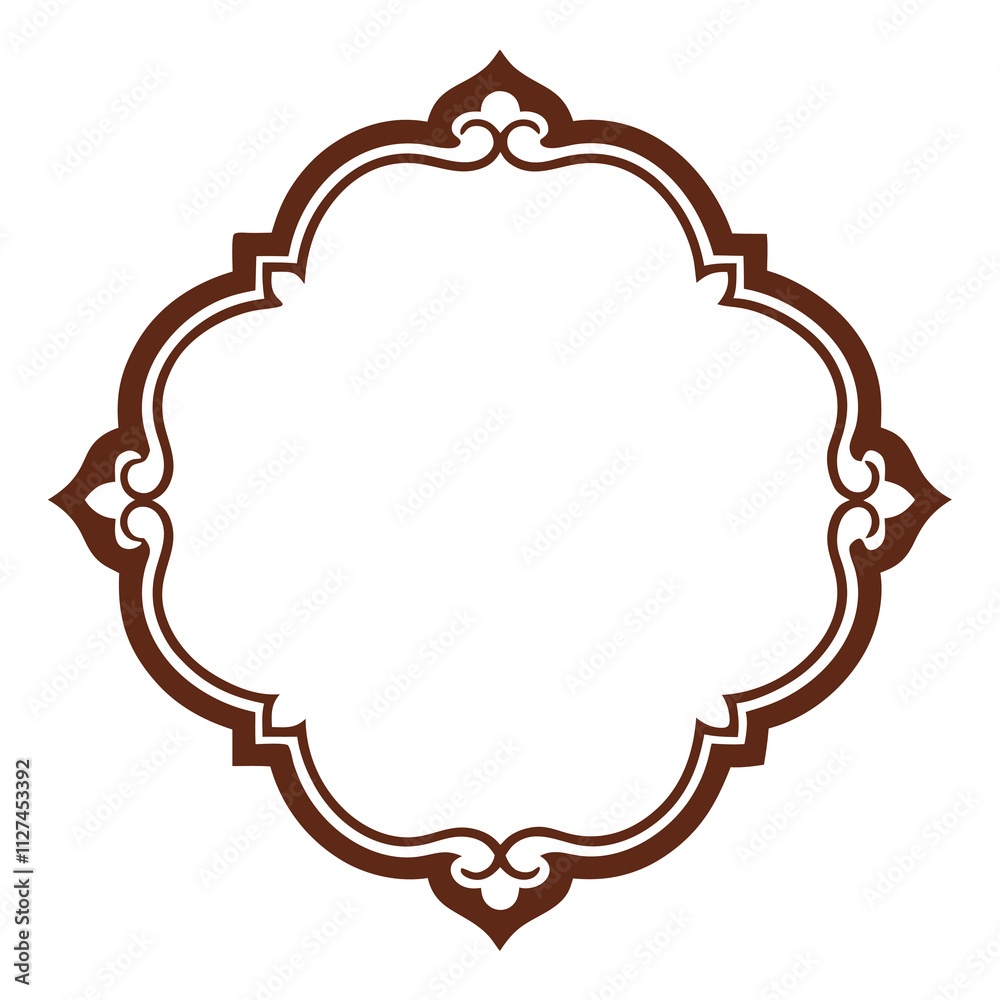 Decorative Frame Border Design with Ornament, Easily Editable Vector File
