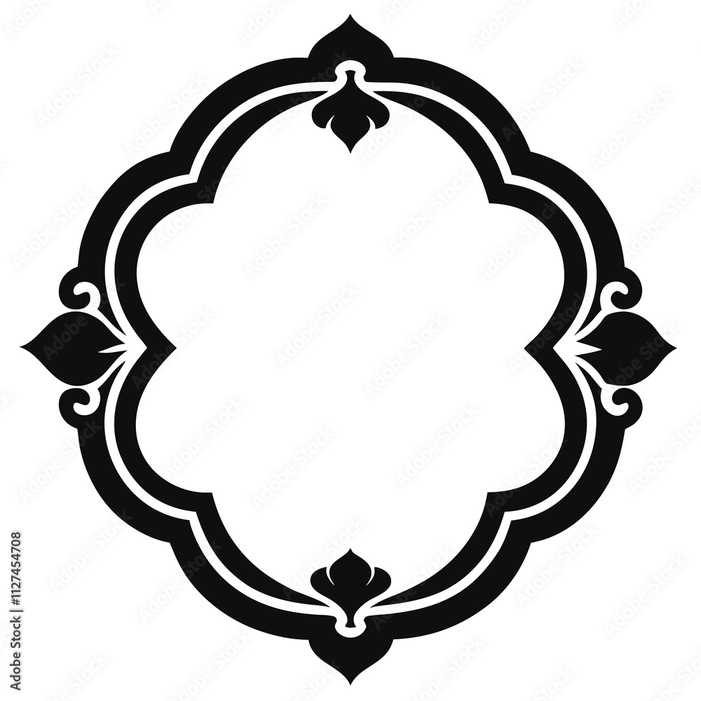 Decorative Frame Border Design with Ornament, Easily Editable Vector File