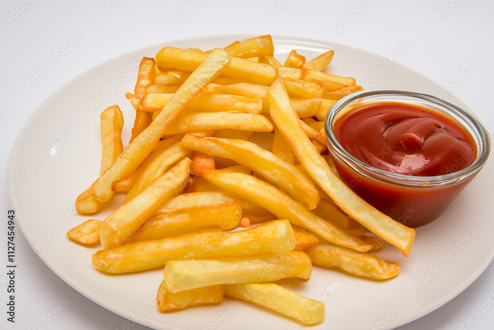 French fries with ketchup on white plate. Fast food with gray background. A grilled cheese with french fries and ketchup on a grey background. A fast food ketchup and french fries on a gray lifestyle. French fries with ketchup on white plate. Fast food with gray background. A grilled cheese with french fries and ketchup on a grey background. A fast food ketchup and french fries on a gray lifestyle.