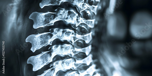 A Detailed MRI Scan of the Spine, Highlighting Surgical Hardware Post-Procedure-