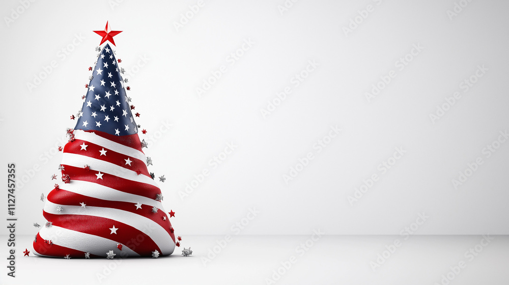 christmas tree with american flag christmas tree with american flag