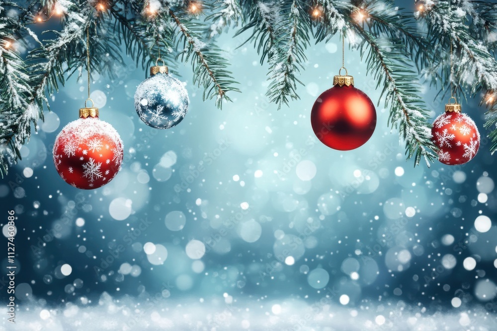 An abstract winter holidays bokeh background with a soft, festive atmosphere.