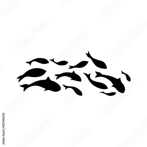 School of fish silhouette 