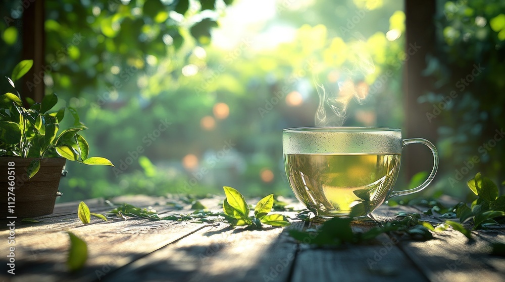 Serene Morning Tea: A Moment of Tranquility in Nature's Embrace Serene Morning Tea: A Moment of Tranquility in Nature's Embrace