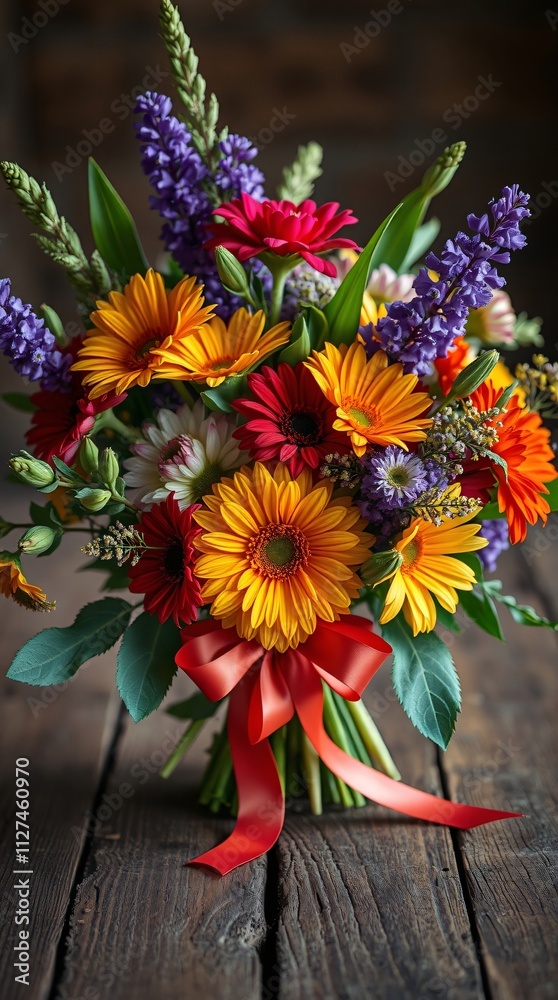 Obraz premium Vibrant and Lively Bouquet of Colorful Flowers