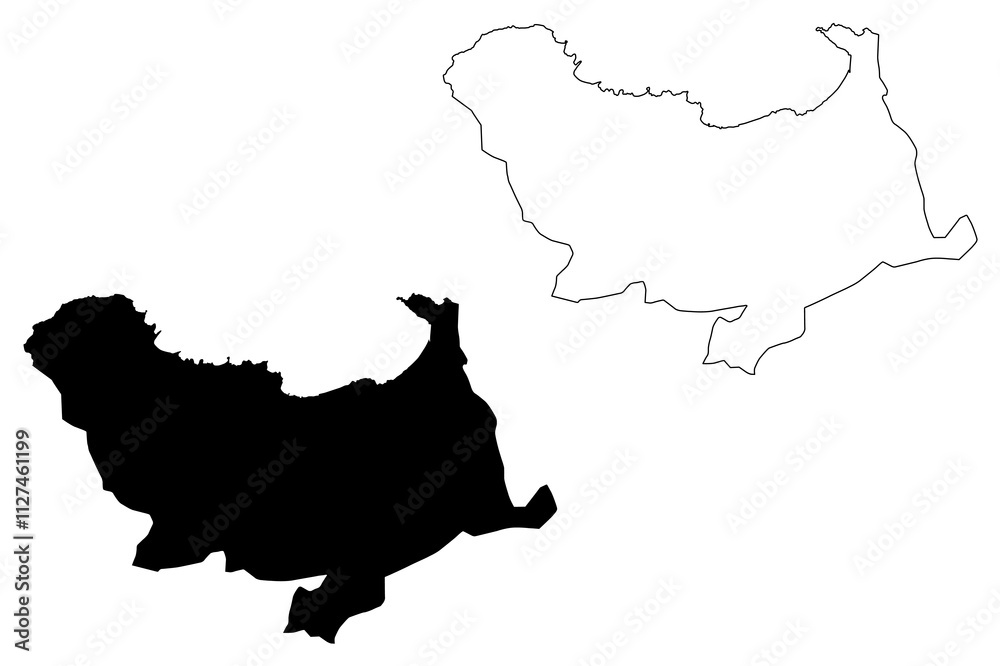Skikda Province (Provinces of Algeria, Peoples Democratic Republic of Algeria) map vector illustration, scribble sketch Skikda map Skikda Province (Provinces of Algeria, Peoples Democratic Republic of Algeria) map vector illustration, scribble sketch Skikda map