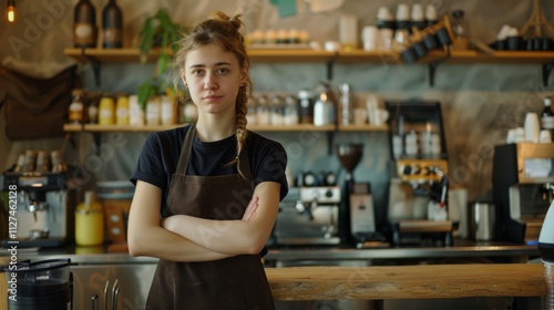 A woman in a black shirt