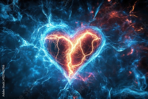 An electric heart beating with spark animations for a visually striking effect.