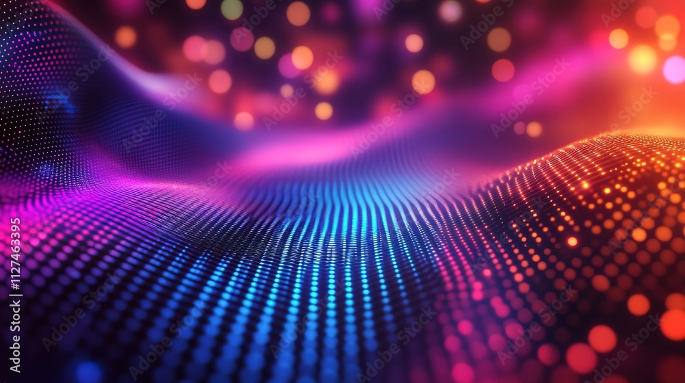 Vibrant abstract grid background with glowing edges Vibrant abstract grid background with glowing edges