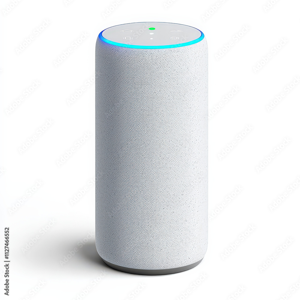 Smart home device with voice control features, modern design, and sleek finish Smart home device with voice control features, modern design, and sleek finish