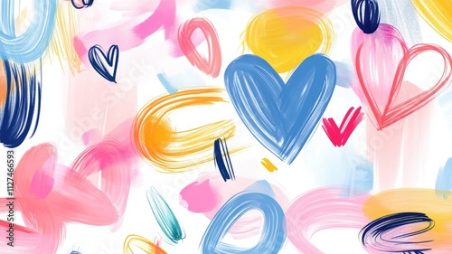 Wallpaper Mural Colorful heart and brushstroke pattern - artistic background for creative design and decoration Torontodigital.ca