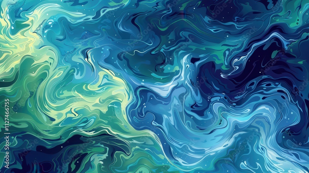 Swirling patterns in a vector design, capturing the essence of water currents Swirling patterns in a vector design, capturing the essence of water currents