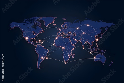 Global connectivity around the world. The concept of bringing the world closer together with new technology