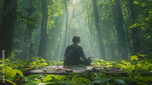 Man Creating Earth-Inspired Art in Nature