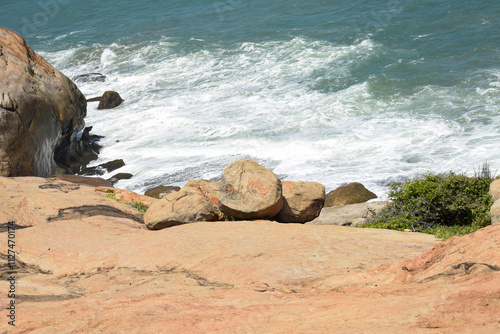 Beach of Kirinda Vihara Maha Devi Temple, Kirinda, Hambantota, Sri Lanka. photo