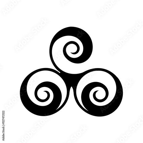 Triskelion symbol icon with three spirals representing unity and eternity 

