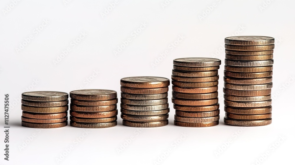 Growth Chart with Stack of Coins Growth Chart with Stack of Coins