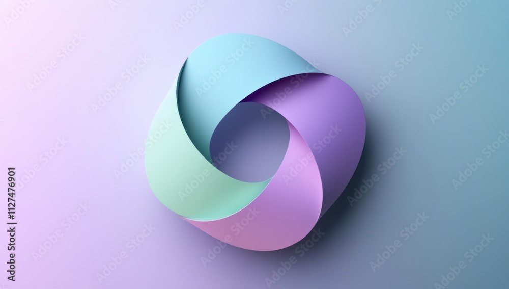 Abstract pastel color swirl, 3D render. Abstract pastel color swirl, 3D render.