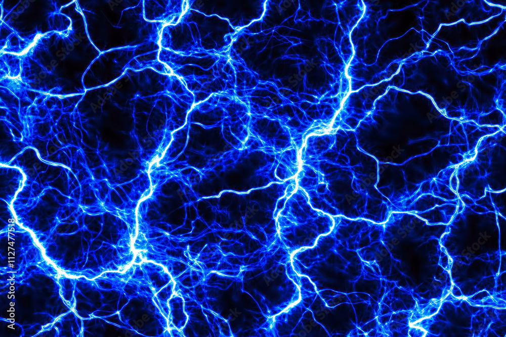 Intricate network of intense, glowing blue electricity arcing through a pitch-black space, resembling a scientific illustration of plasma Intricate network of intense, glowing blue electricity arcing through a pitch-black space, resembling a scientific illustration of plasma