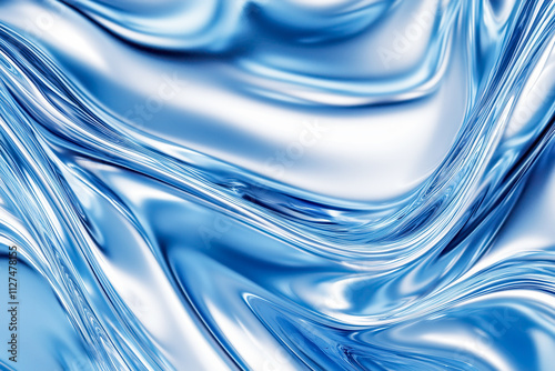 Background smooth shiny silver metal texture on liquid metal concept