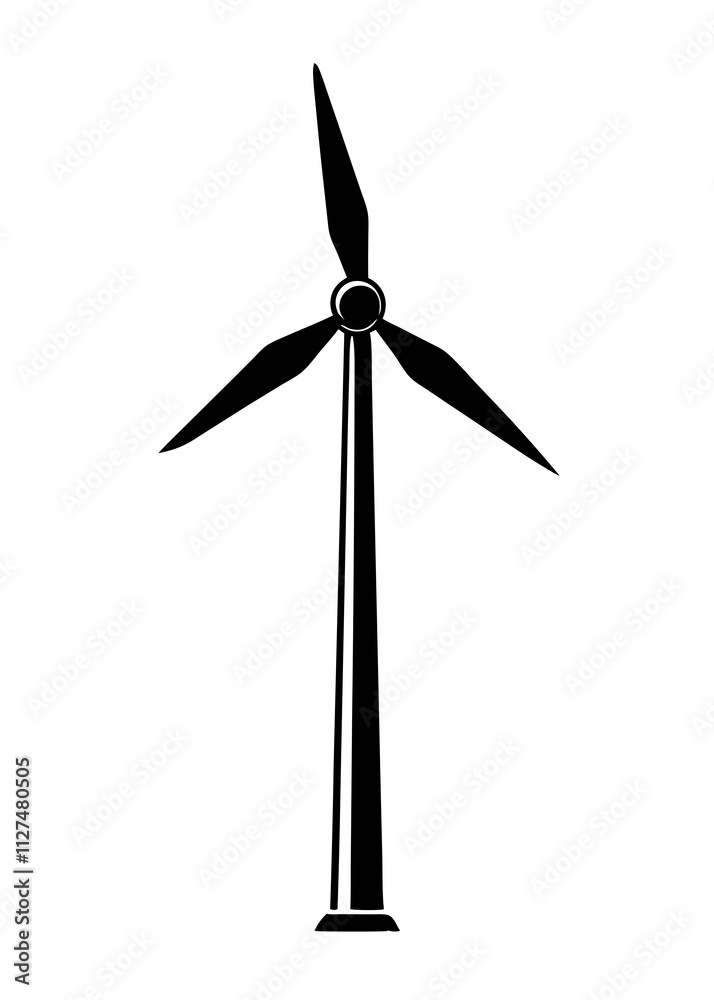 Isolated Wind Turbine Illustration. Isolated Wind Turbine Illustration.