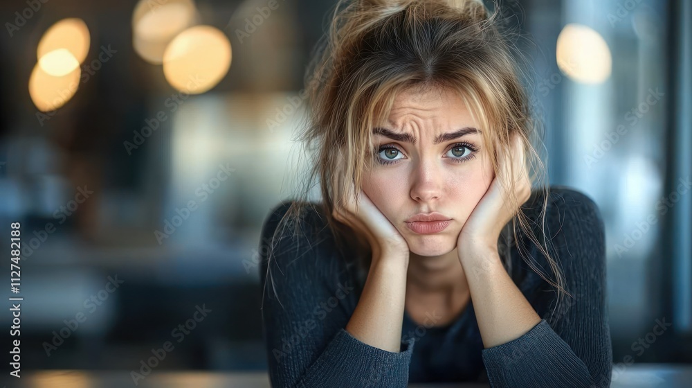 Portrait of a Pensive Young Woman Portrait of a Pensive Young Woman