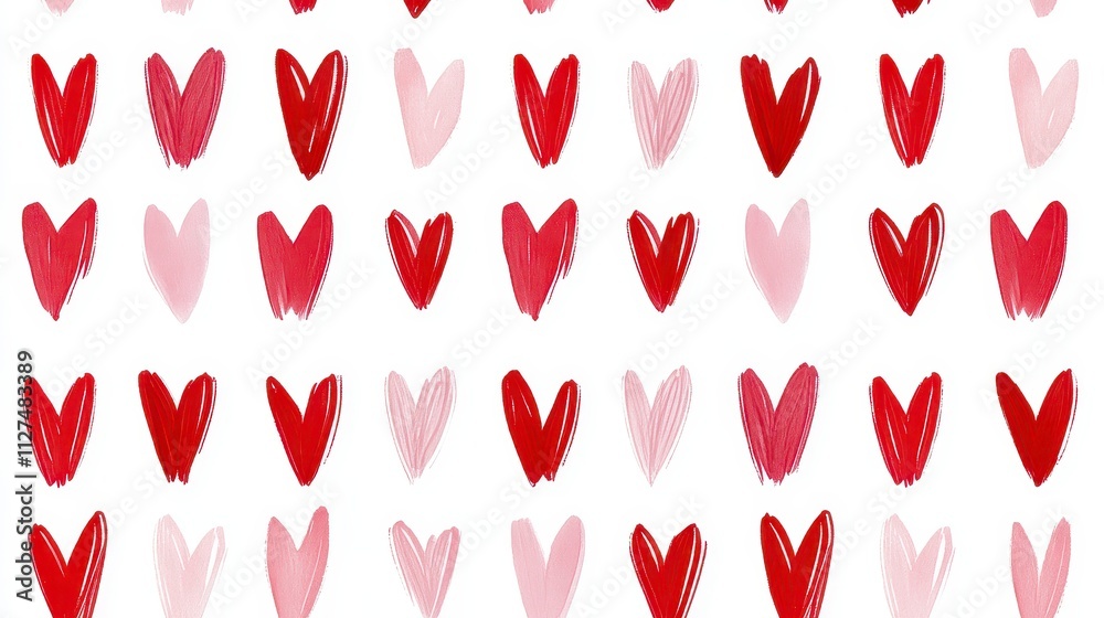 Colorful heart pattern on white background Colorful heart pattern on white background