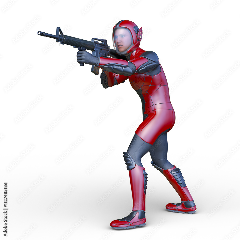 サイバー戦士 3DCGレンダリング サイバー戦士 3DCGレンダリング