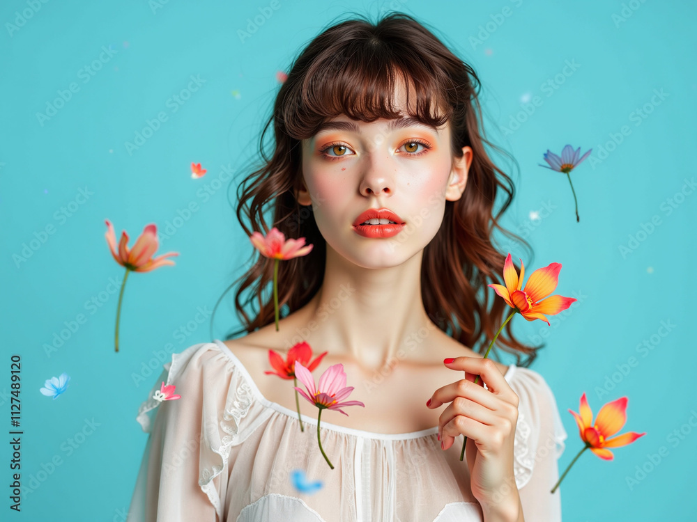 Fototapeta premium woman with face painting 