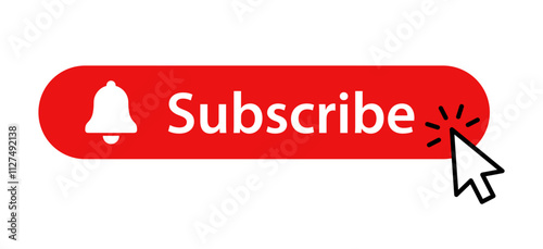 Subscribe button with click cursor icon