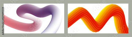 Abstract volumetric background. Cords. set of two illustrations. Toothpaste in a tube. Minimalism. Creative modern background. Cover design, wallpaper, background. eps vector.