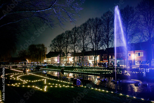 Fotografie Nighttime canalside celebration