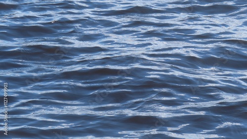 Natural blue river water surface with soft waves as a background