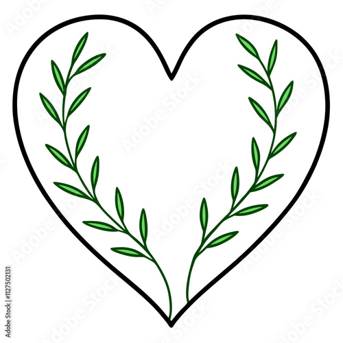 Greenery Heart Illustration.