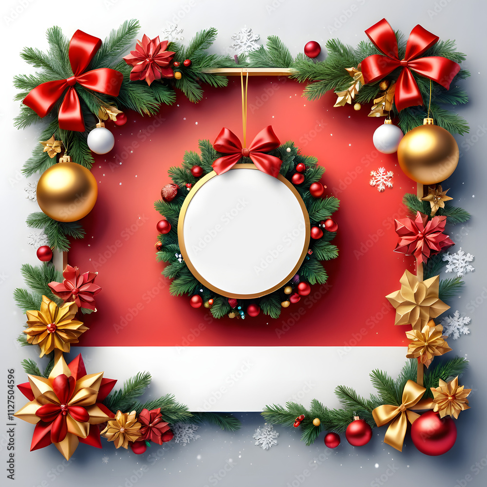Merry Christmas greetings Happy New Year wishes and Xmas elegant Christmas card, banner, floral frames, gift boxes, Santa Claus, Christmas decor and blank card on a white background. Space for text. Merry Christmas greetings Happy New Year wishes and Xmas elegant Christmas card, banner, floral frames, gift boxes, Santa Claus, Christmas decor and blank card on a white background. Space for text.