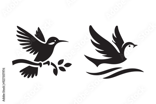 Bird vector silhouette art illustration bundle photo