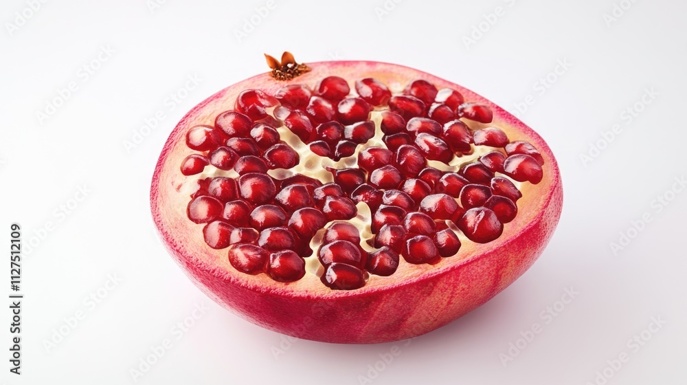 Freshly cut pomegranate on a white background Freshly cut pomegranate on a white background