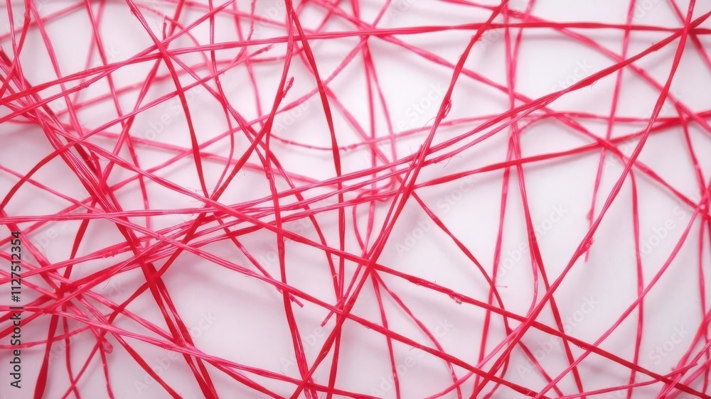 Close-up shot of vibrant red thread texture creating a visually stimulating abstract background, textile, macro Close-up shot of vibrant red thread texture creating a visually stimulating abstract background, textile, macro