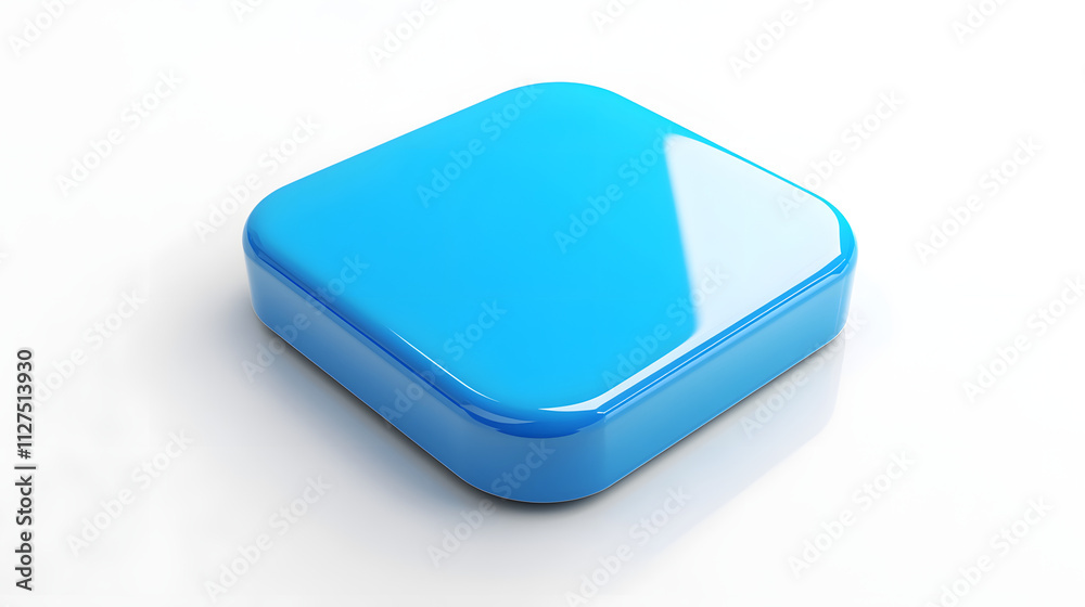 Blank Mobile application icon, button - blue square with round corners. 3d rendering, white background
Blank Mobile application icon, button - blue square with round corners. 3d rendering, white background
