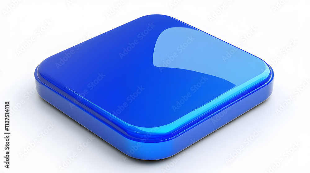 Blank Mobile application icon, button - blue square with round corners. 3d rendering, white background
Blank Mobile application icon, button - blue square with round corners. 3d rendering, white background