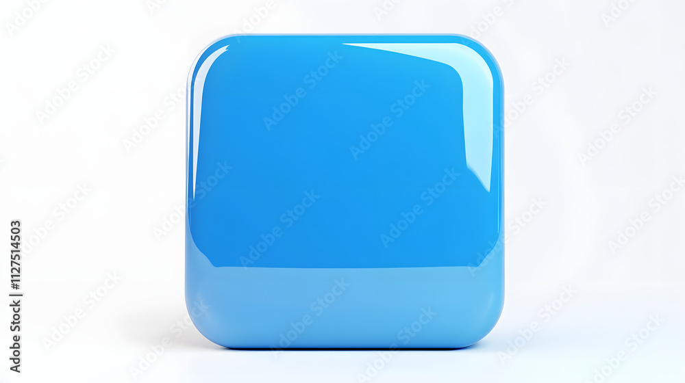 Blank Mobile application icon, button - blue square with round corners. 3d rendering, white background
Blank Mobile application icon, button - blue square with round corners. 3d rendering, white background