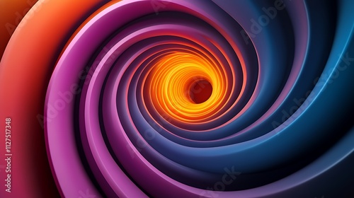 Colorful Spiral Design Creates a Vibrant Visual Effect Showcasing Depth and Movement in Swirling Patterns