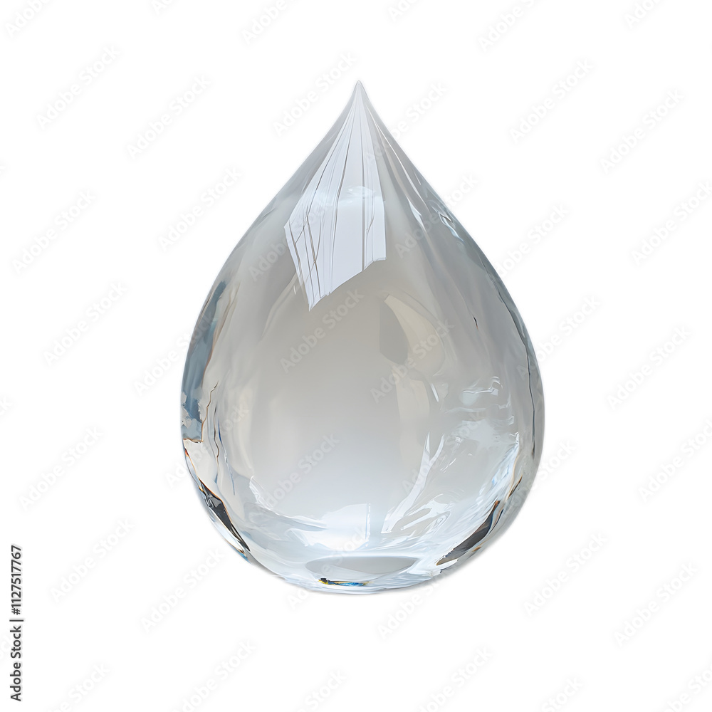 Obraz premium Clear Glass Water Droplet with Beautiful Reflection and Shine