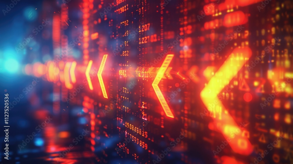 Close-up of a digital display showing multiple arrow icons, suitable for use in technology or design-related contexts Close-up of a digital display showing multiple arrow icons, suitable for use in technology or design-related contexts