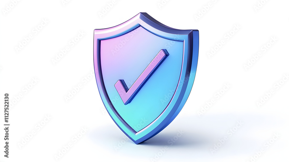 cartoon 3d Icon safety shield check mark perspective . Blue and purple symbol security safety icon. Checkmark in minimalistic style. 3d vector illustration. white background cartoon 3d Icon safety shield check mark perspective . Blue and purple symbol security safety icon. Checkmark in minimalistic style. 3d vector illustration. white background